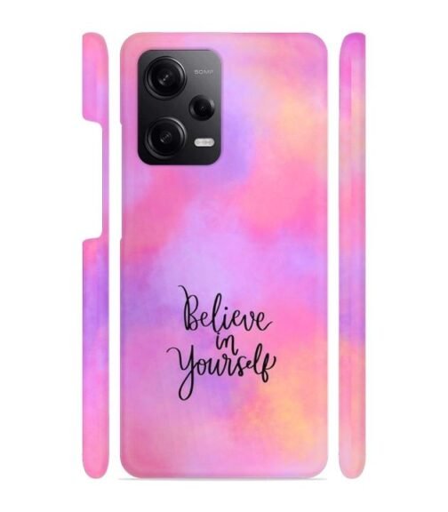 Colorfull background with text (Believe in youself) Redmi Note 12 (5G) Mobile Cover