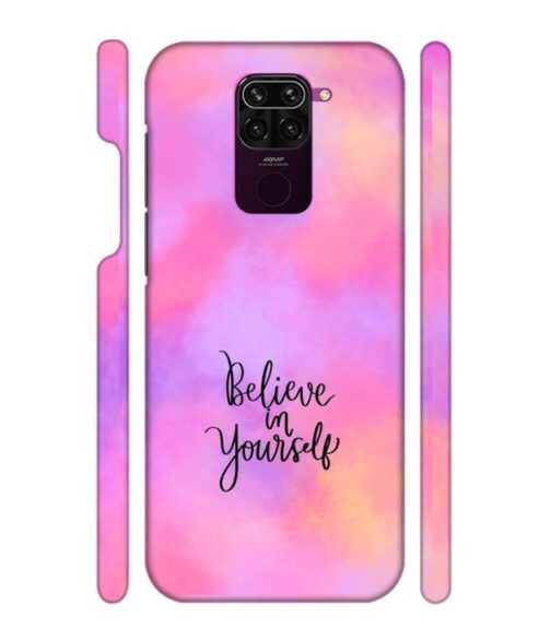 Colorfull background with text (Believe in youself) Redmi Note 9 Mobile Cover