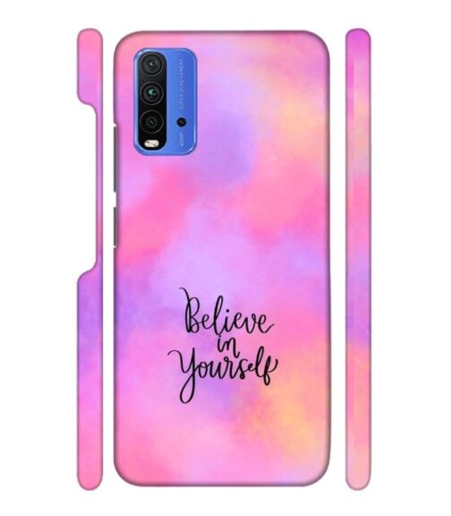 Colorfull background with text (Believe in youself) Redmi 9 Power Mobile Cover