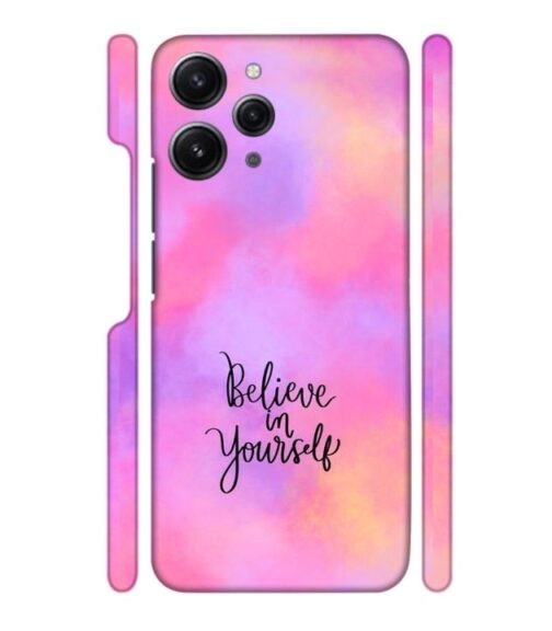Colorfull background with text (Believe in youself) Redmi 12 (5G) Mobile Cover