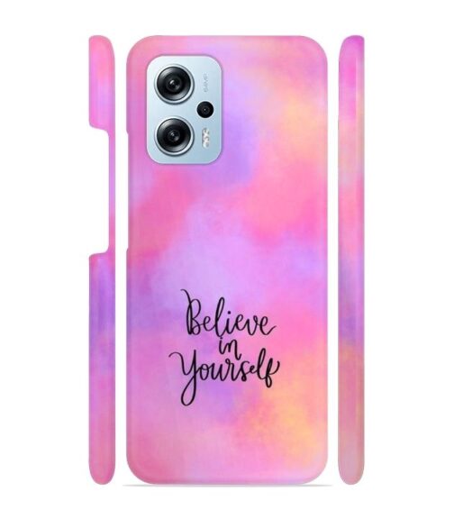 Colorfull background with text (Believe in youself) Redmi K50i 5G Mobile Cover