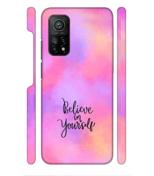 Colorfull background with text (Believe in youself) Mi 10T Mobile Cover