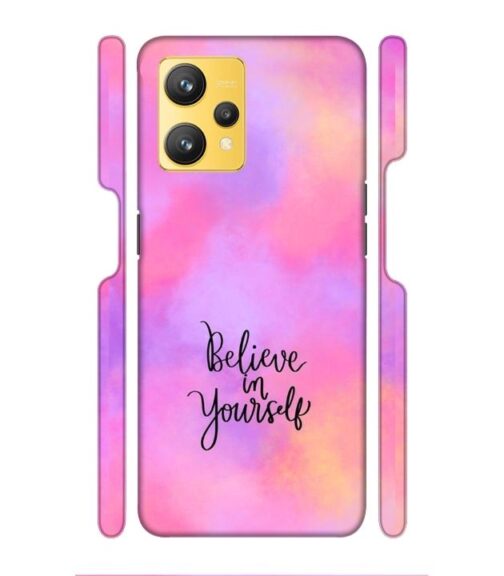 Colorfull background with text (Believe in youself) Realme 9 Mobile Cover