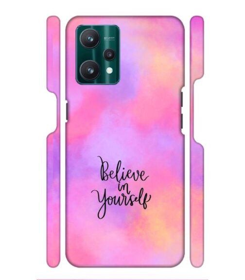 Colorfull background with text (Believe in youself) Realme 9 Pro Mobile Cover