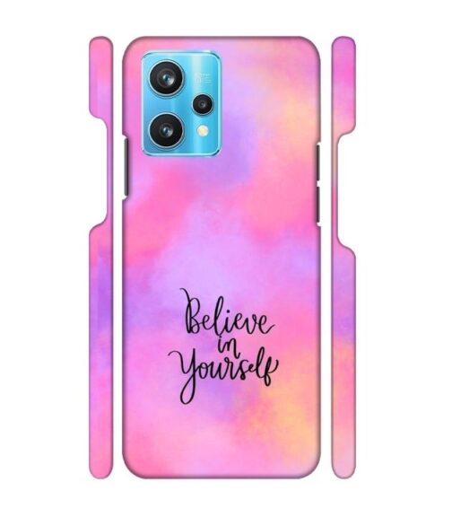 Colorfull background with text (Believe in youself) Realme 9 Pro Plus Mobile Cover