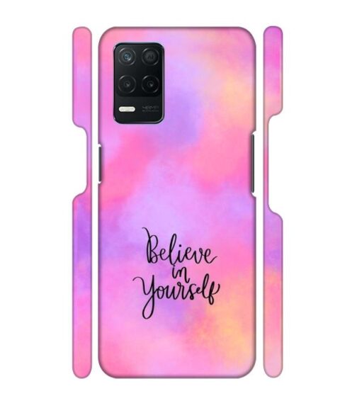Colorfull background with text (Believe in youself) Realme 9 (5G) Mobile Cover