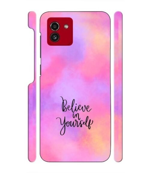Colorfull background with text (Believe in youself) Samsung Galaxy A03 Mobile Cover