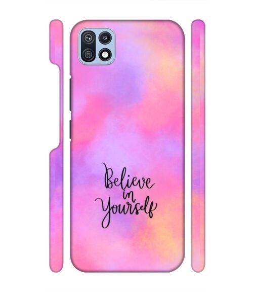 Colorfull background with text (Believe in youself) Samsung Galaxy F42 (5G) Mobile Cover
