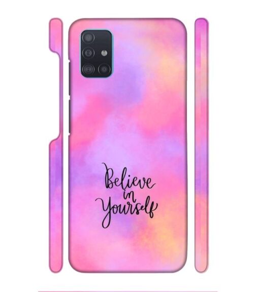 Colorfull background with text (Believe in youself) Samsung Galaxy A51 Mobile Cover