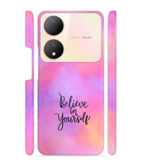 Colorfull background with text (Believe in youself) Vivo Y100 (5G) Mobile Cover
