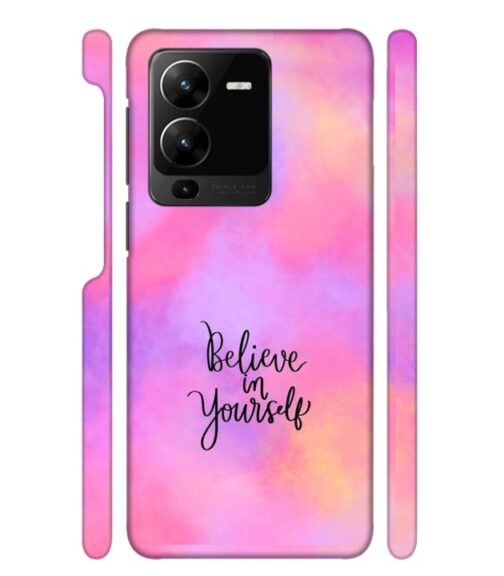 Colorfull background with text (Believe in youself) Vivo Y22 Mobile Cover