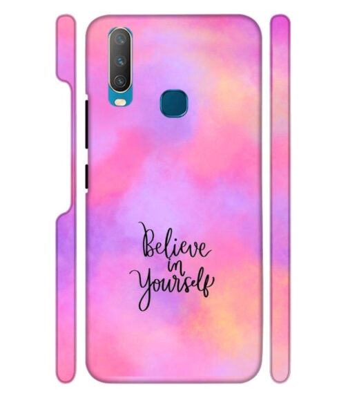 Colorfull background with text (Believe in youself) Vivo Y15 Mobile Cover