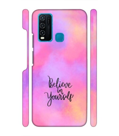 Colorfull background with text (Believe in youself) Vivo Y30 Mobile Cover