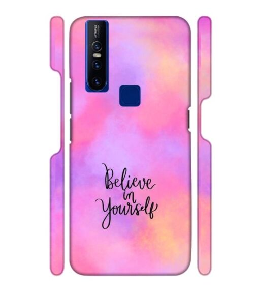 Colorfull background with text (Believe in youself) Vivo V15 Mobile Cover