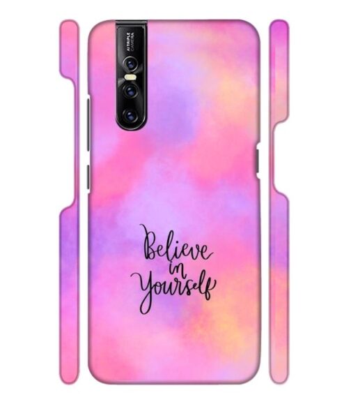 Colorfull background with text (Believe in youself) Vivo V15 Pro Mobile Cover