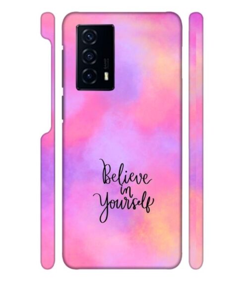 Colorfull background with text (Believe in youself) Vivo V23 E (5G) Mobile Cover