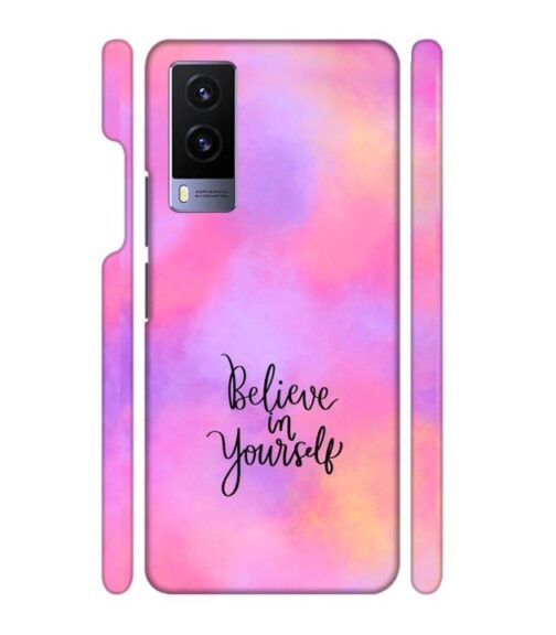 Colorfull background with text (Believe in youself) Vivo V21 E Mobile Cover