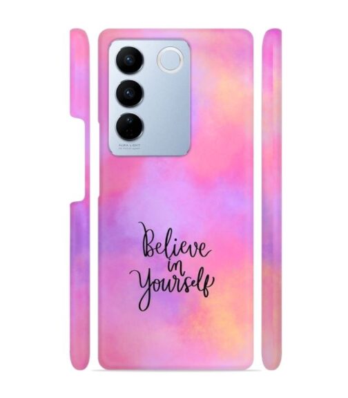 Colorfull background with text (Believe in youself) Vivo V27 5G Mobile Cover
