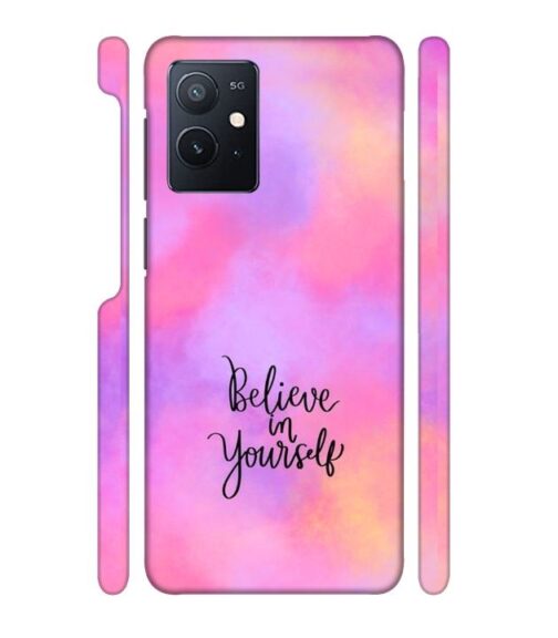 Colorfull background with text (Believe in youself) iQOO Z6 Mobile Cover