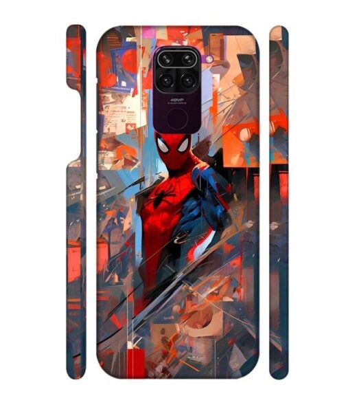 Spiderman graphics with mirror effect Redmi Note 9 Mobile Cover