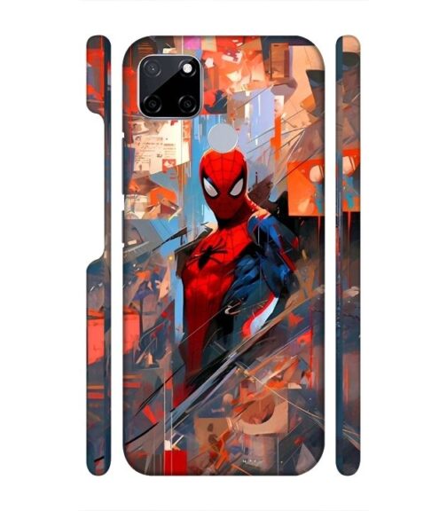 Spiderman graphics with mirror effect Realme C21 Y Mobile Cover