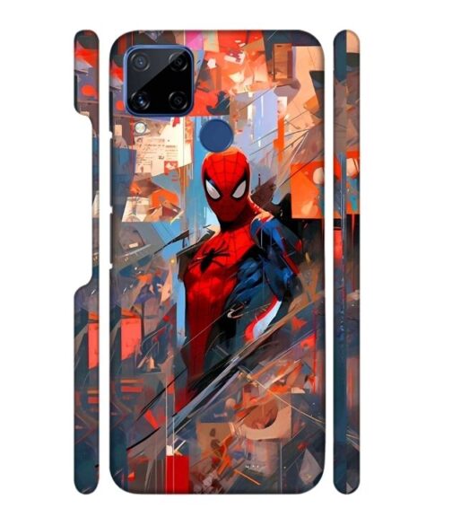Spiderman graphics with mirror effect Realme C15 Mobile Cover