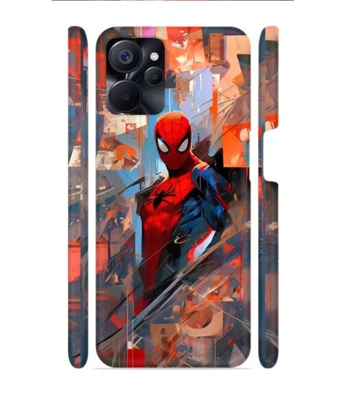 Spiderman graphics with mirror effect Realme 9i (5G) Mobile Cover