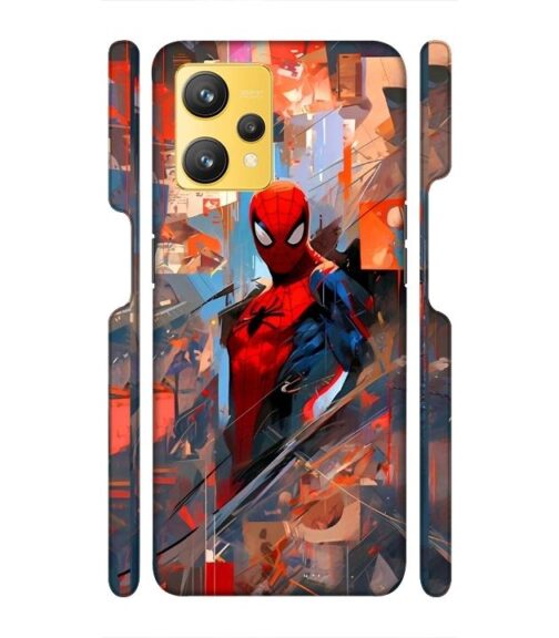 Spiderman graphics with mirror effect Realme 9 Mobile Cover