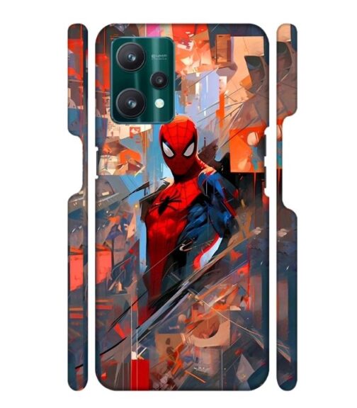 Spiderman graphics with mirror effect Realme 9 Pro Mobile Cover