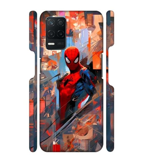 Spiderman graphics with mirror effect Realme 9 (5G) Mobile Cover