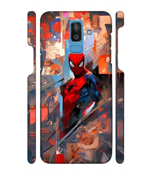 Spiderman graphics with mirror effect Samsung Galaxy J8 Mobile Cover