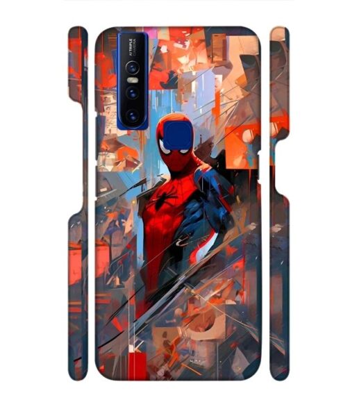 Spiderman graphics with mirror effect Vivo V15 Mobile Cover