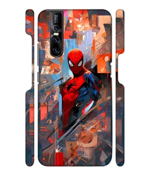 Spiderman graphics with mirror effect Vivo V15 Pro Mobile Cover