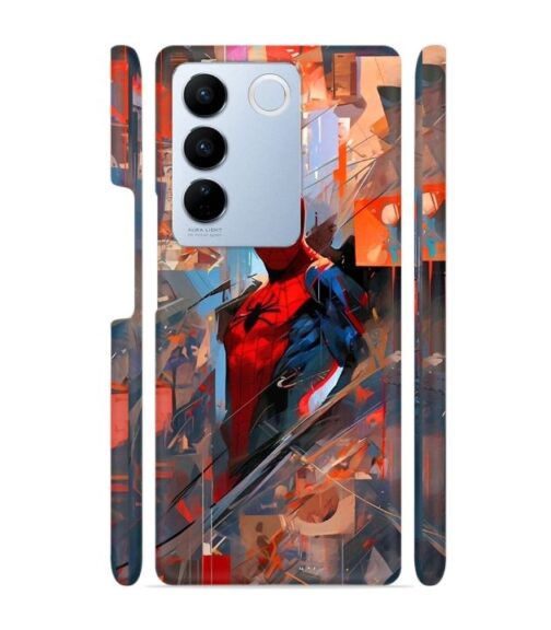 Spiderman graphics with mirror effect Vivo V27 5G Mobile Cover