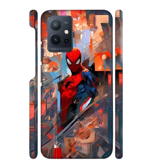 Spiderman graphics with mirror effect Vivo T1 (5) Mobile Cover