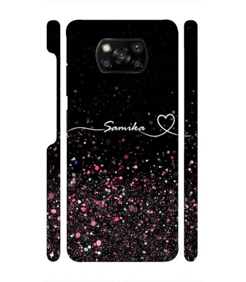 Sparkle design with Customize text Poco X3 Mobile Cover
