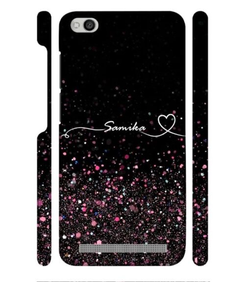 Sparkle design with Customize text Redmi 5A Mobile Cover