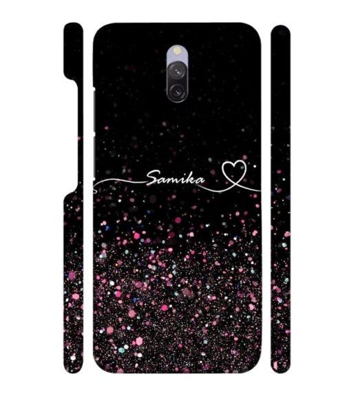Sparkle design with Customize text Redmi 8A Dual Mobile Cover