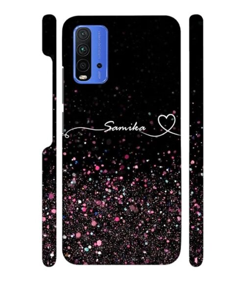 Sparkle design with Customize text Redmi 9 Power Mobile Cover