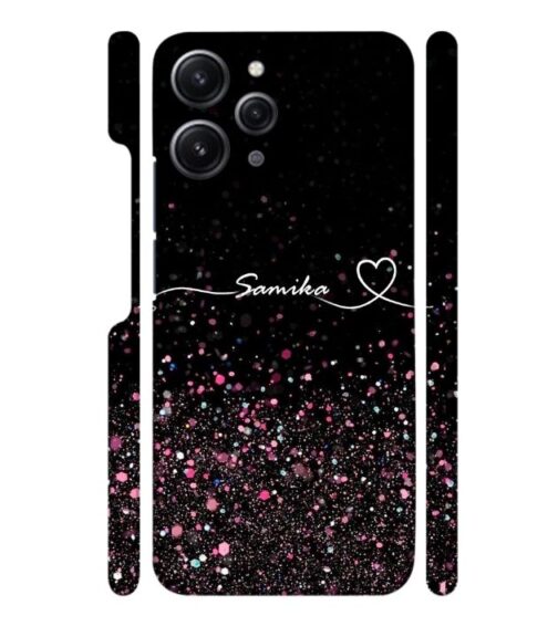 Sparkle design with Customize text Redmi 12 (5G) Mobile Cover