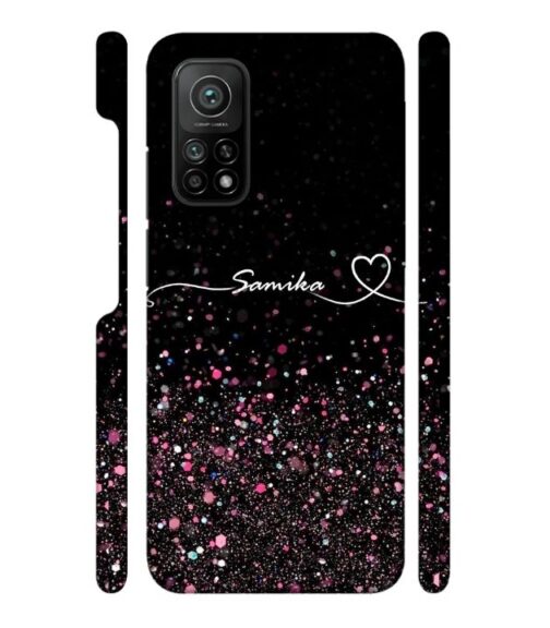 Sparkle design with Customize text Mi 10T Mobile Cover
