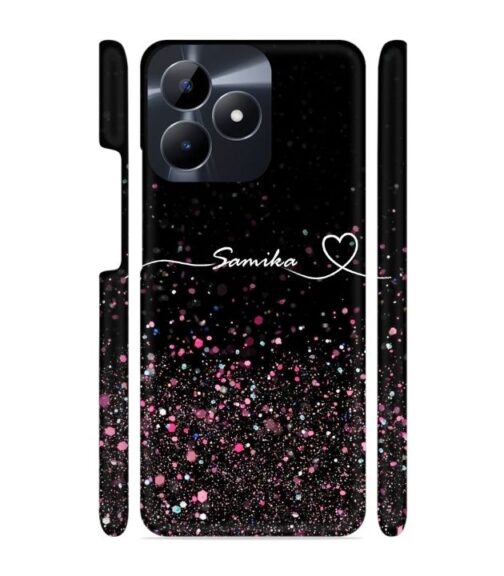 Sparkle design with Customize text Realme C53 Mobile Cover