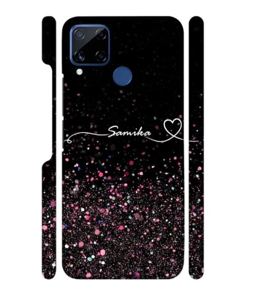 Sparkle design with Customize text Realme C15 Mobile Cover