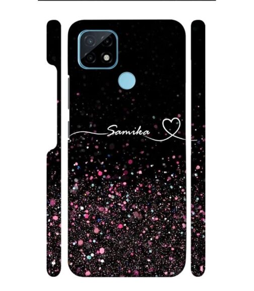 Sparkle design with Customize text Realme C21 Mobile Cover