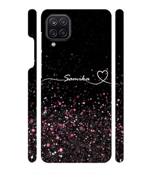 Sparkle design with Customize text Samsung Galaxy A12 Mobile Cover