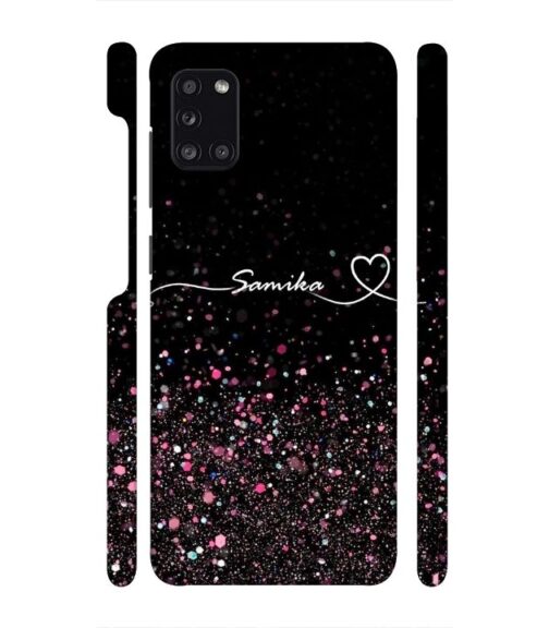 Sparkle design with Customize text Samsung Galaxy A31 Mobile Cover