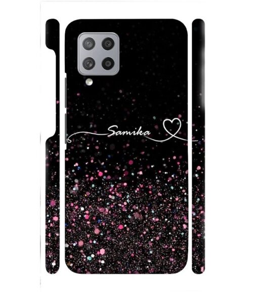 Sparkle design with Customize text Samsung Galaxy F62 Mobile Cover
