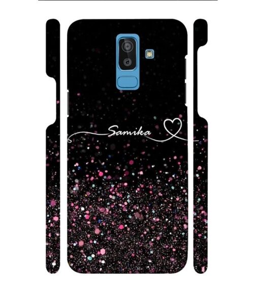 Sparkle design with Customize text Samsung Galaxy J8 Mobile Cover