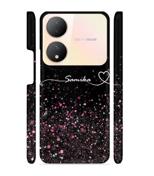 Sparkle design with Customize text Vivo Y100 (5G) Mobile Cover