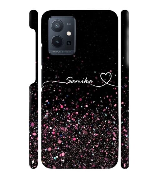 Sparkle design with Customize text Vivo Y75 (5G) Mobile Cover